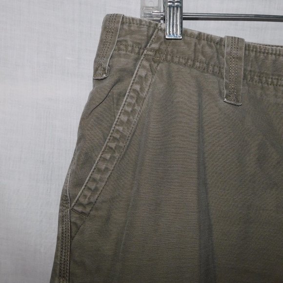 Eddie Bauer Mens 36 Khaki Green Cotton Cargo Shorts - Picture 8 of 13